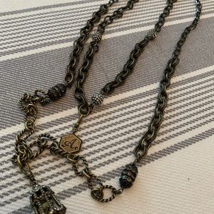 Antique gold chain with charms